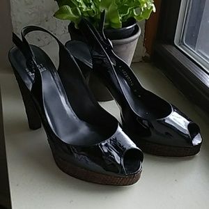 Stuart Weitzman Peep-Toe Slingbacks